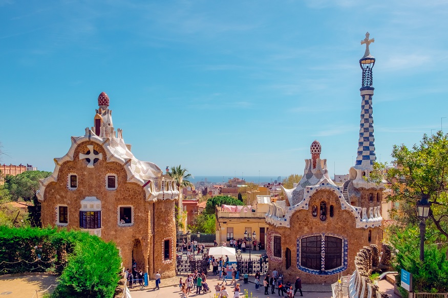 best cities for new year, park güell in barcelona