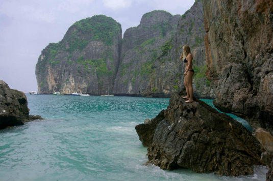 Travelling: on a rock