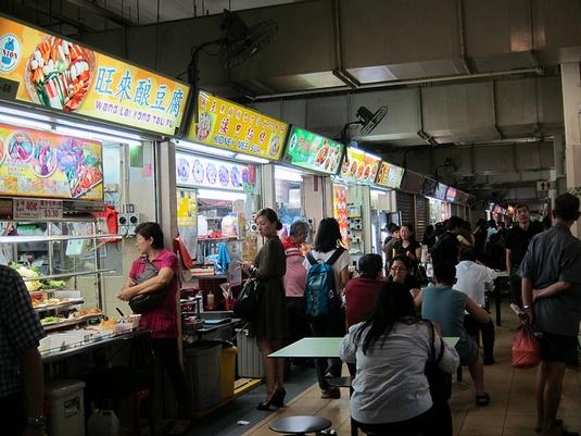 Old Airport Road Hawker Market in Singapore