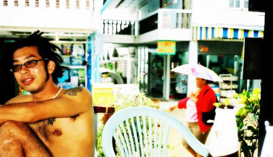backpacker in southeast asia: dread locks