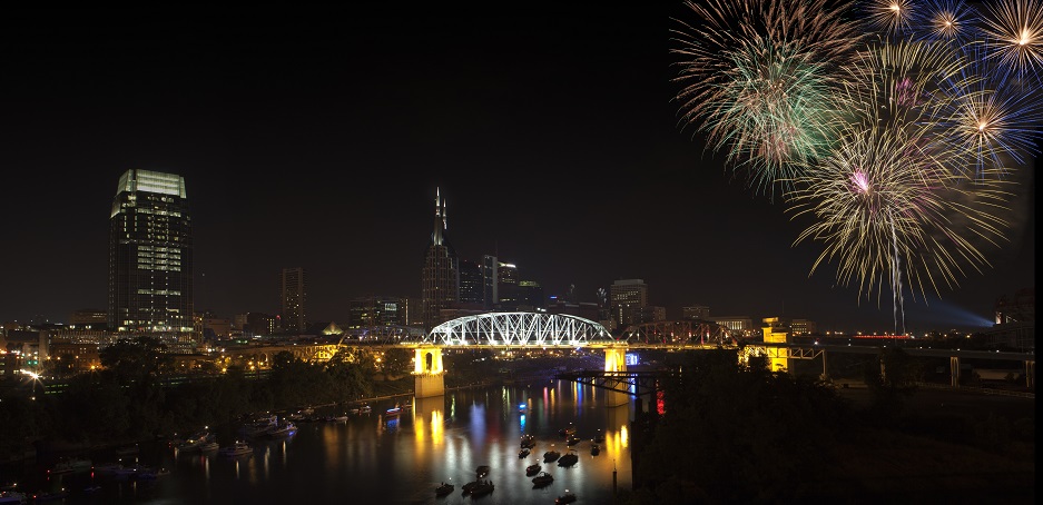 Nashville - fireworks -The Best US Cities To Celebrate the 4th Of July