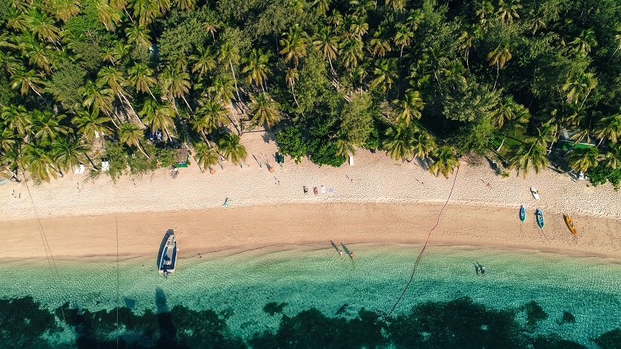 équipement photo : plage vue d'un drone
