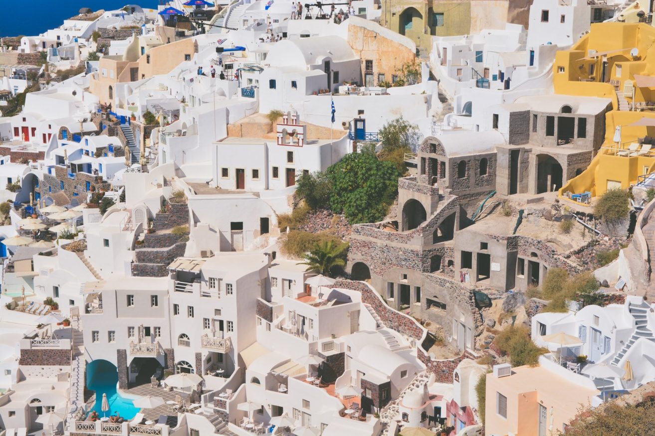 girls holiday destinations - santorini, greece