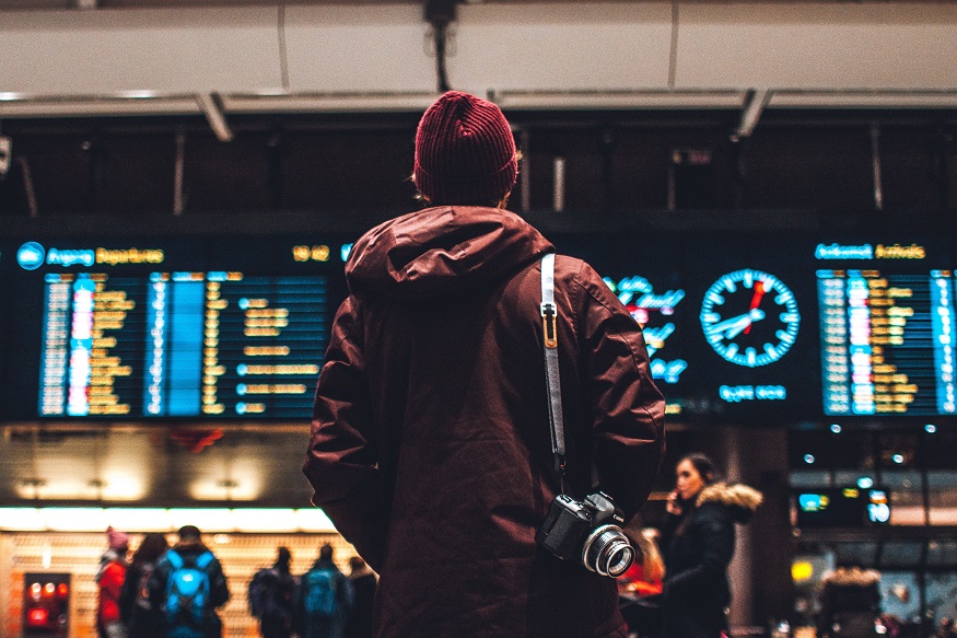 autism travel - flying - airport board