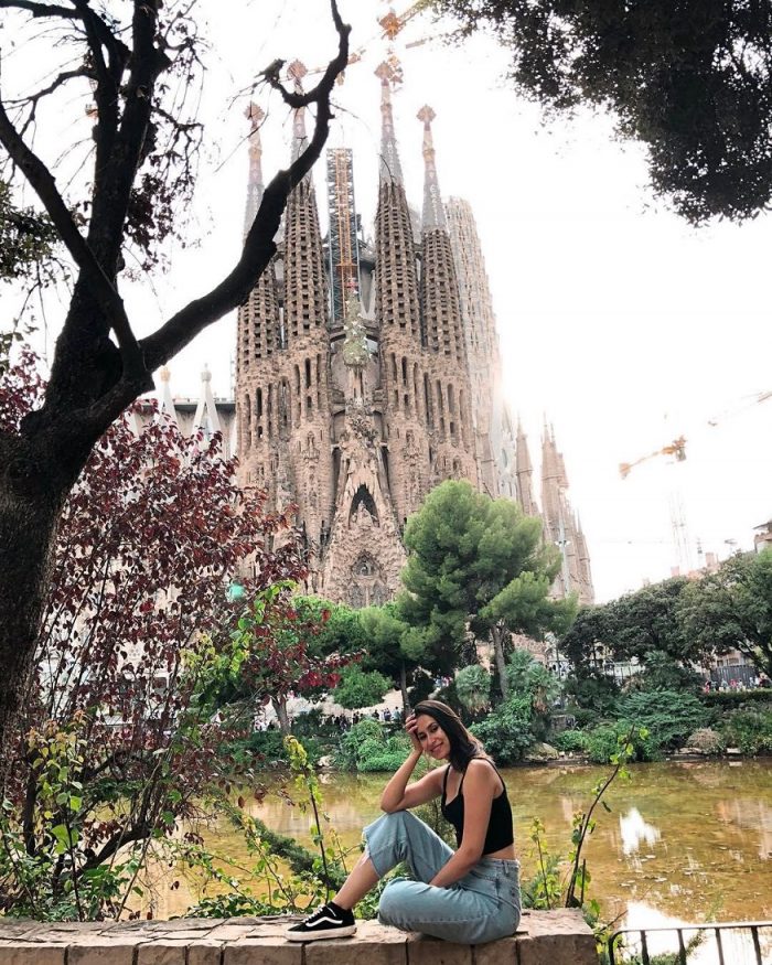 Best beer in Europe - view of la Sagrada Familia