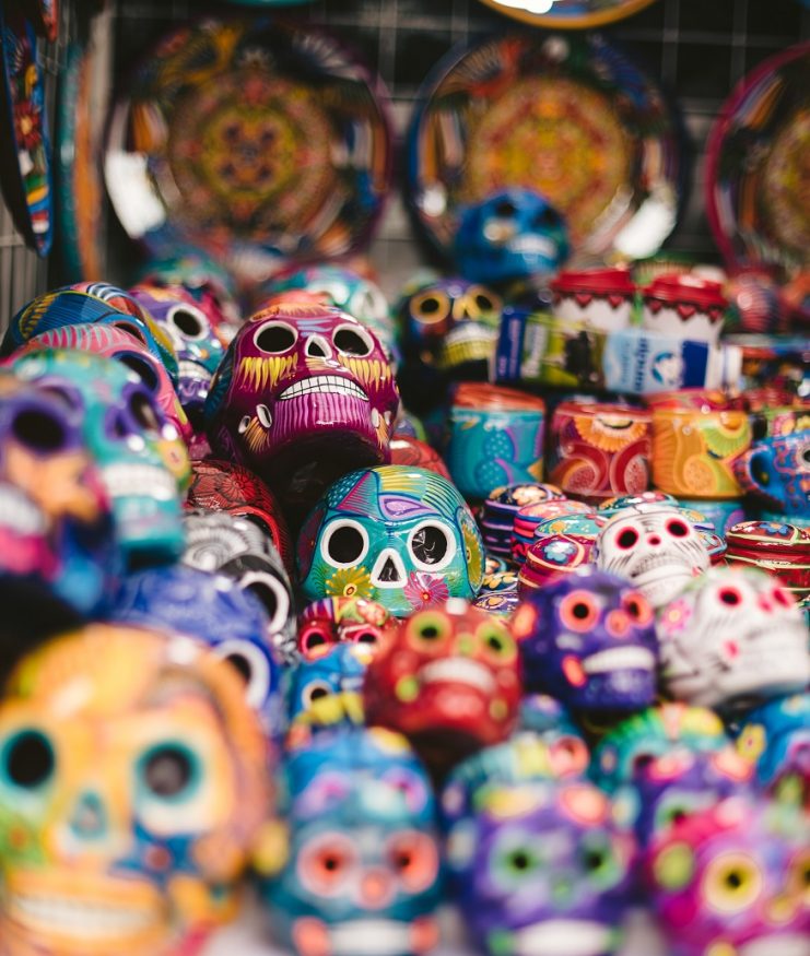 Day of the Dead facts, painted skeleton heads