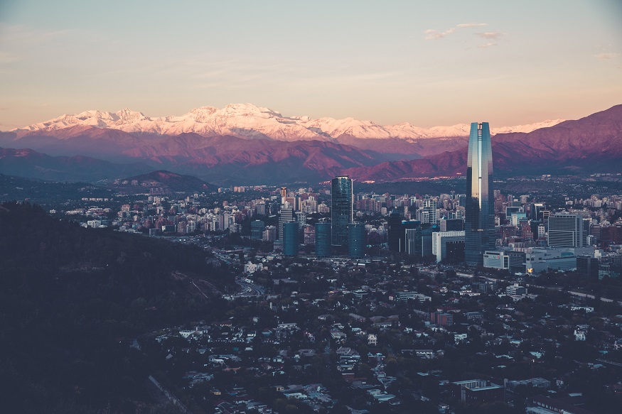 backpacking chile, view of santiago city