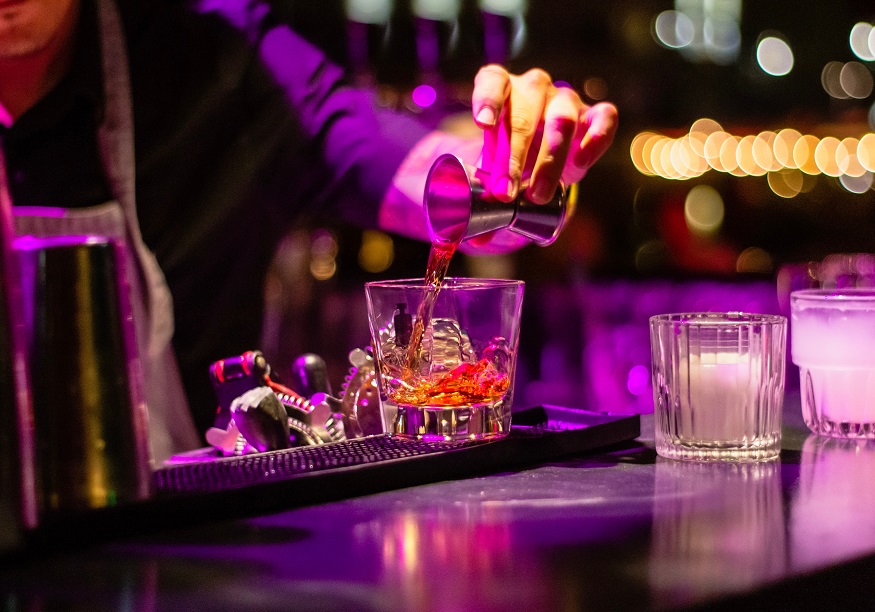 beirut nightlife, person pouring a cocktail