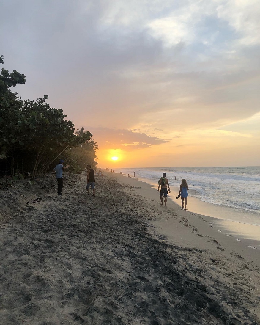 best places to visit in colombia, beach at sunset in palomino