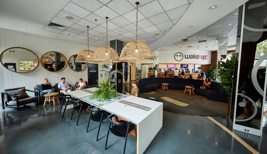 travel east coast australia, social area at Wake Up! Sydney Central