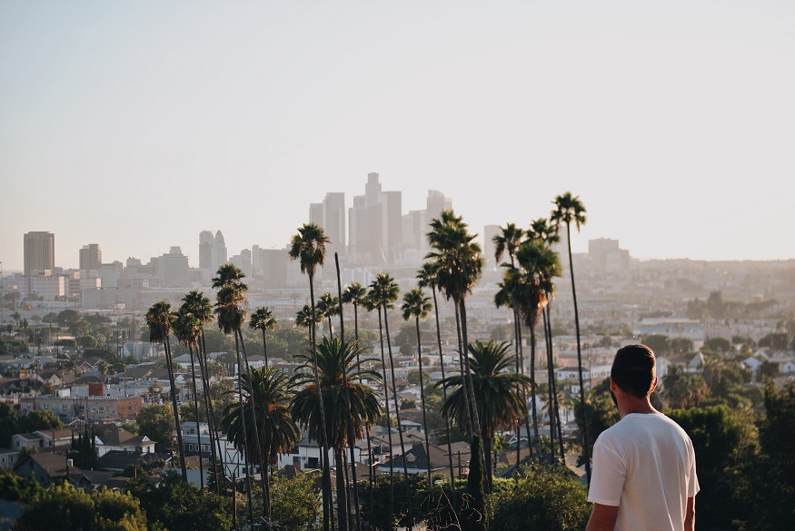 backpacking california, los angeles skyline