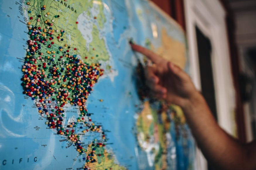 how to cure wanderlust, world map with pins