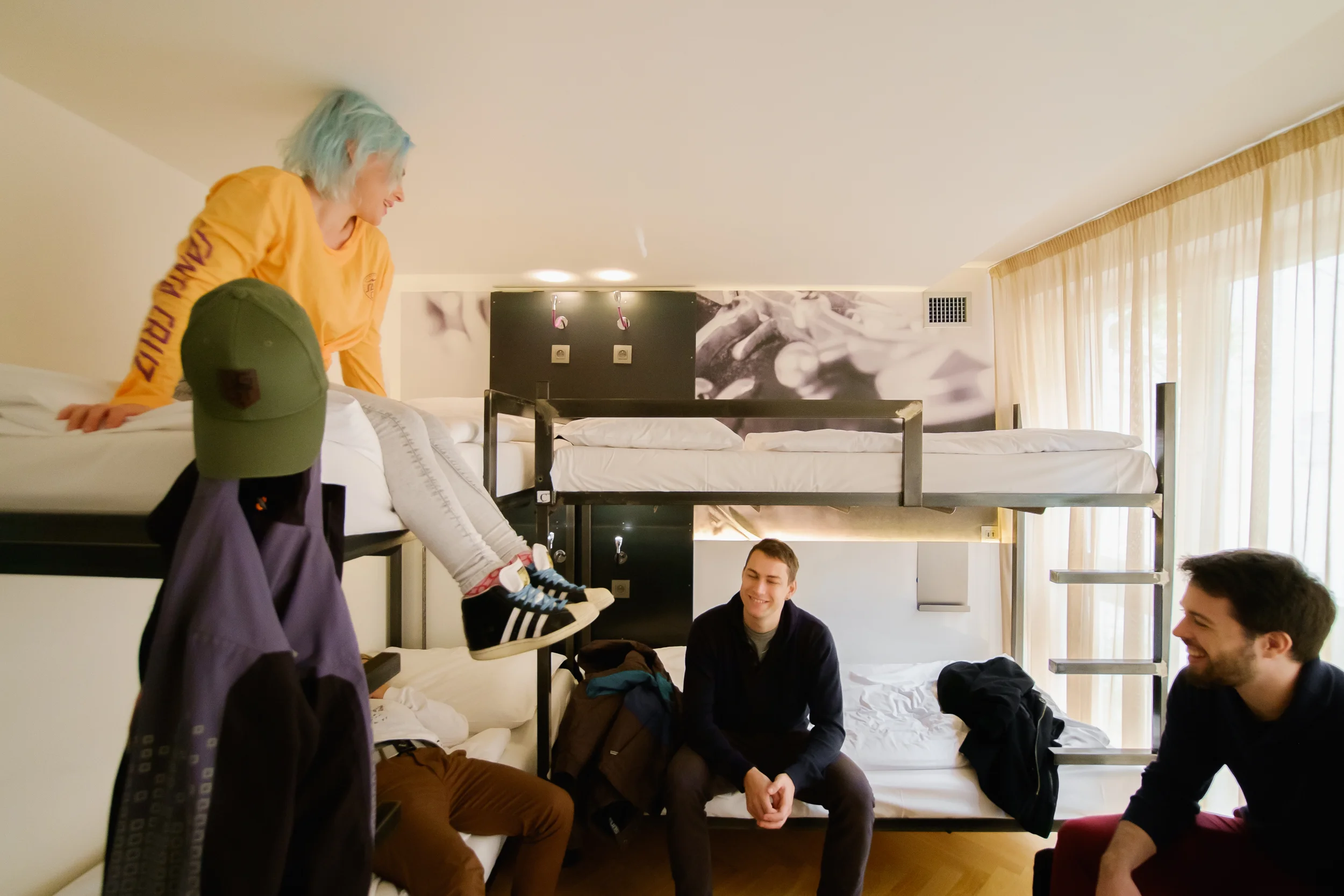 people in a hostel for prague city breaks