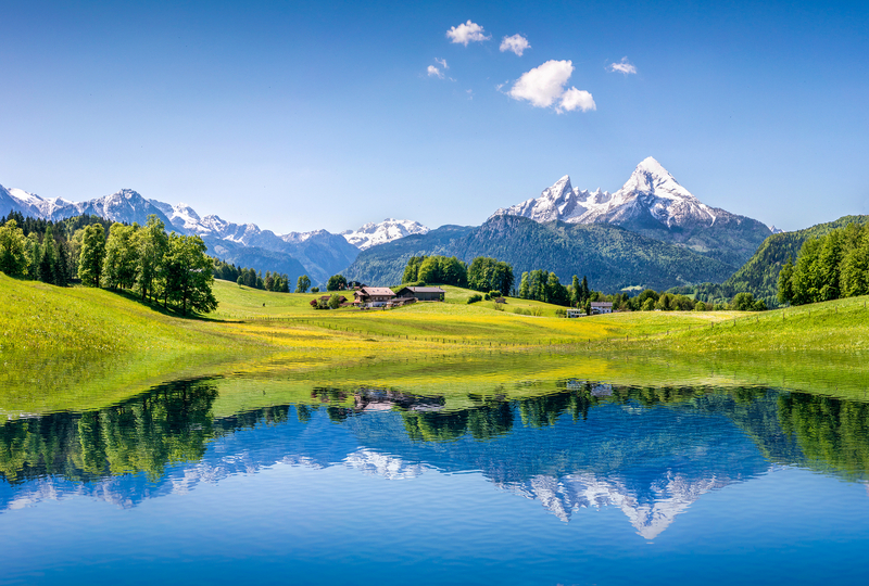 Summer Landscape with Mountain Lake in the Alps - Adventure World Travel