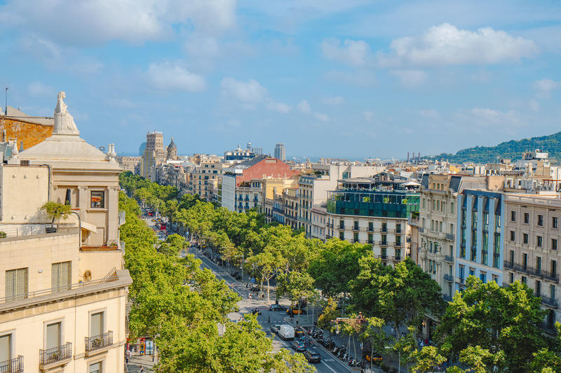 Aerial View of Passeig de Gracia in Barcelona - Best Areas to Stay in Barcelona First time