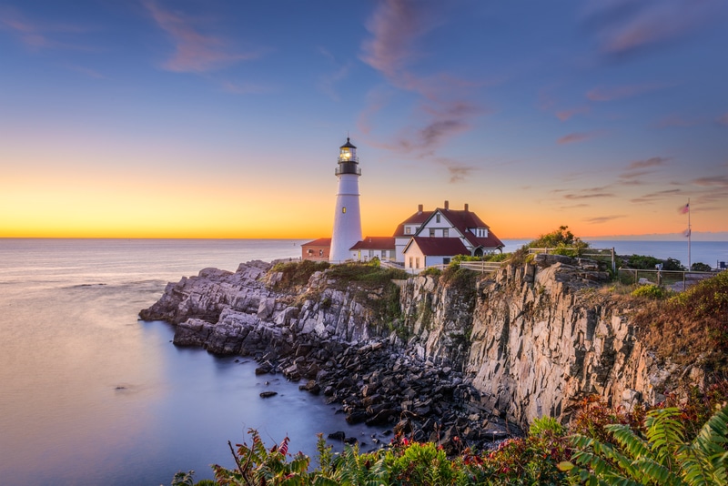 View Lighthouse and Coast of Portland, Maine - Solo Female Travel USA