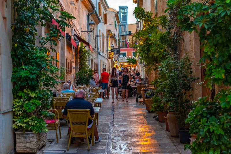 View of Typical Street At Alcudia Mallorca - Where to Stay in Mallorca