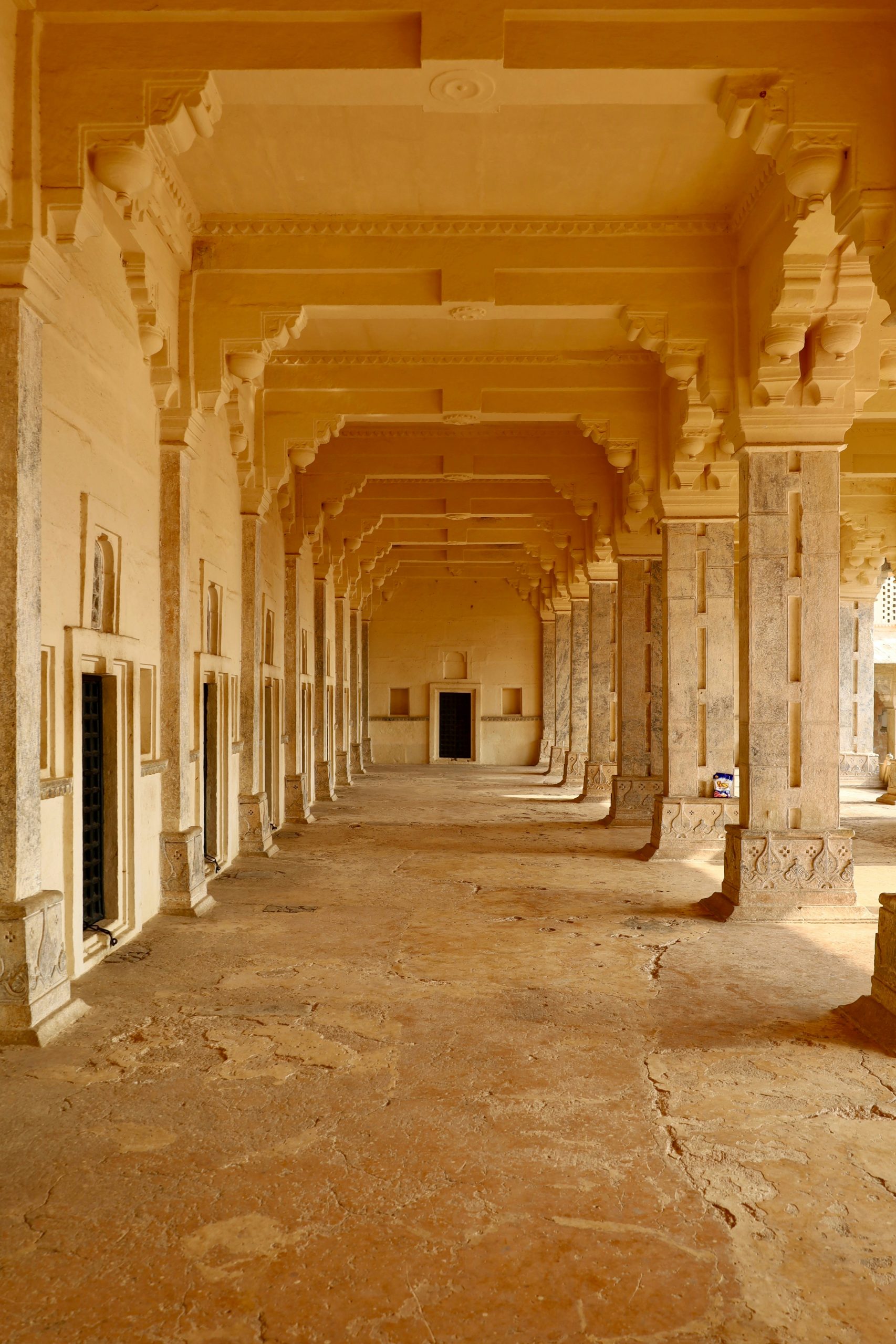 an ancient corridor in a building