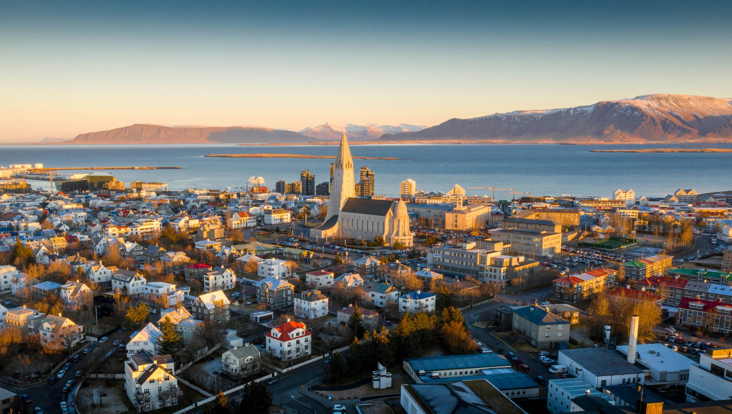 aerial view of reykjavik