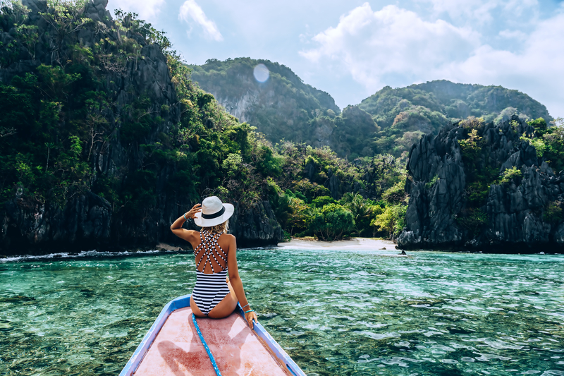 Solo Female Traveller at El Nido Palawan Philippines - Best Solo Female Travel Destinations