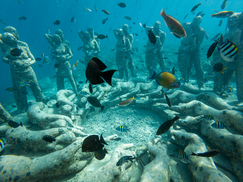 Gili Meno Statues Underwater View - Solo Beach Trip