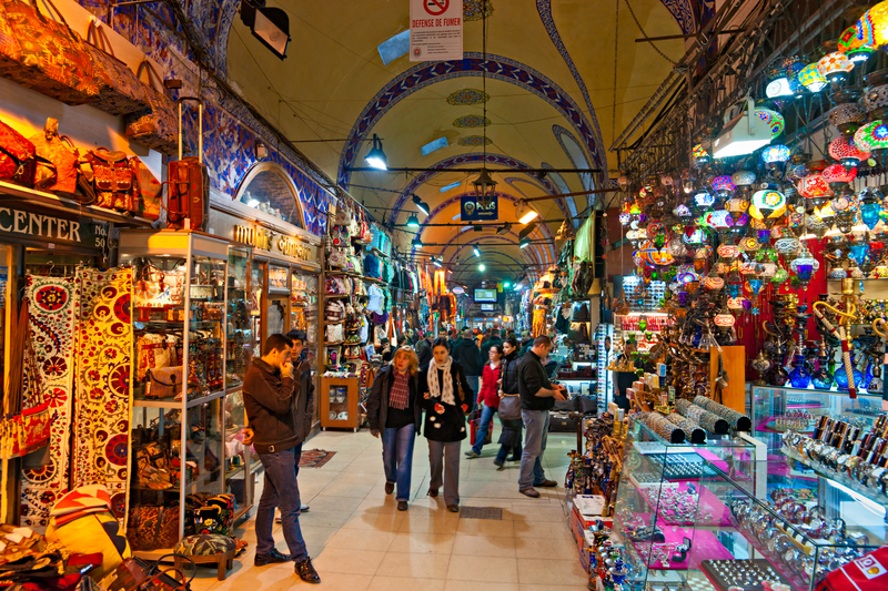 View of Grand Bazaar in Istanbul Turkey