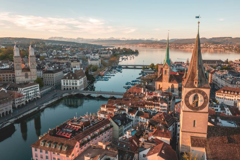 aerial view of zurich city buildings during day time