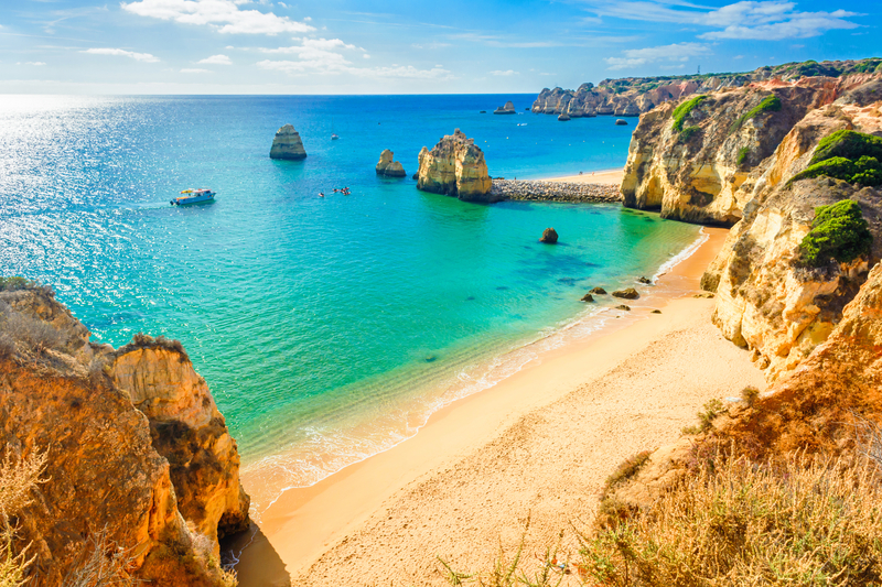 Aerial View of Lagos Beach Portugal - Solo Travel in Your 30s