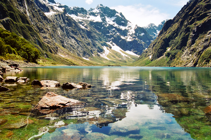 Landscape View of Lake Marian and Mountains New Zealan - Over 40s Solo Travel