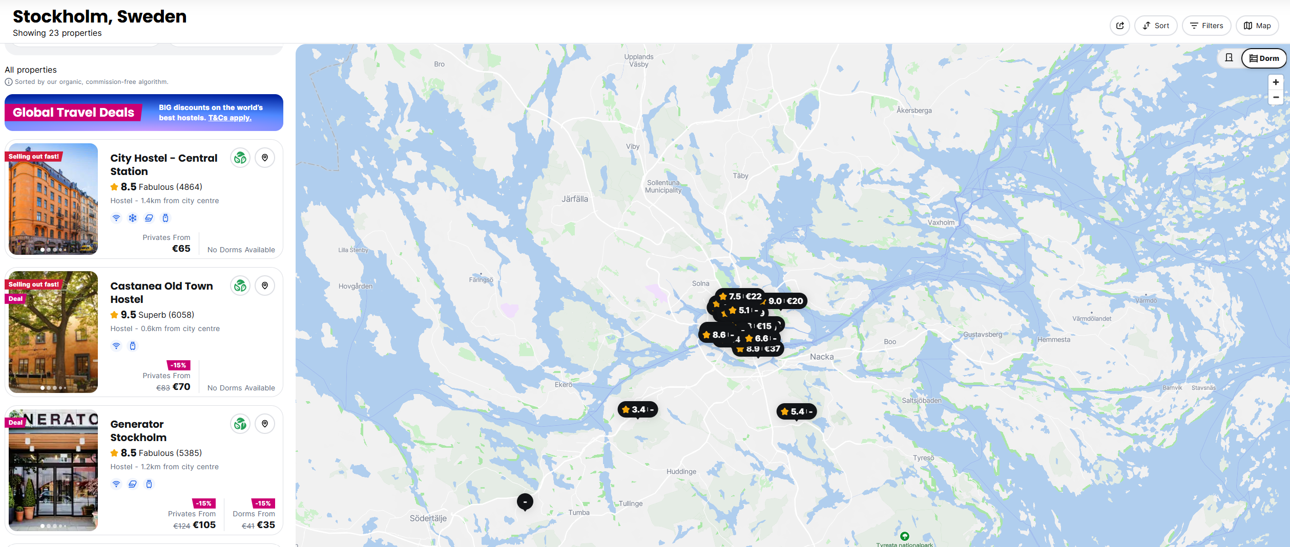 Map of Stockholm Hostels Hostelworld