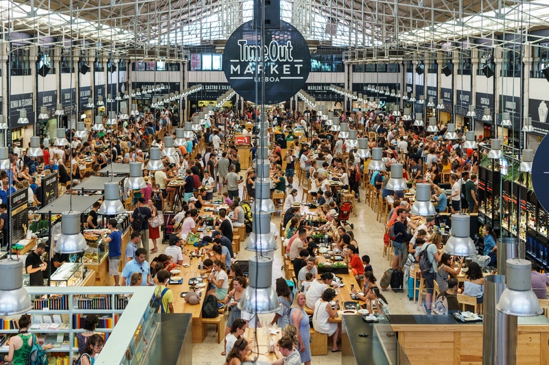 View of Time Out Market in Cais do Sodre Lisbon - Best Areas to Stay in Lisbon First Time